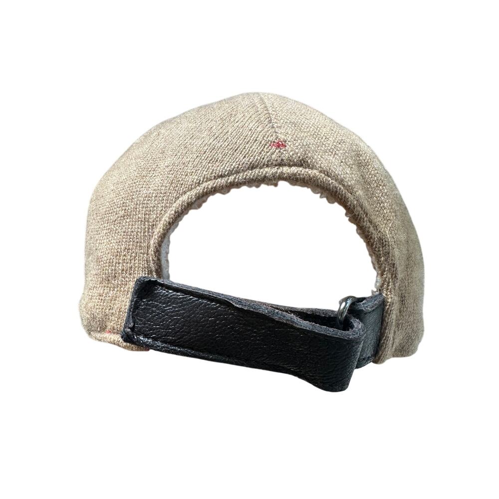 Quince 100% Cashmere Baseball Cap M/L Tan Brown Sherpa Lined Adjustable Hat - Picture 5 of 9